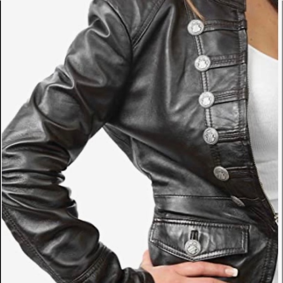 Military style genuine leather jacket - Picture 6 of 6